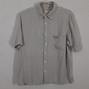 Island Republic Adult Mens M Silk Blend Hawaiin Geometric Short Sleeve Shirt